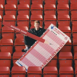 Steve Cram Unveils National Lottery Draw Print 1997