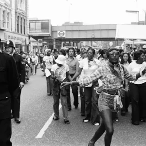 Atmosphere at the Notting Hill Carnival. 29th August 1976 Atmosphere at the Notting Hill Carnival. 29th August 1976