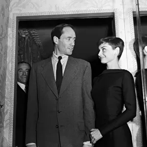 Audrey Hepburn with Mel Ferrer. 31st December 1954