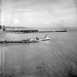 Aust ferry, loading at Beachley 1950s Aust Ferry or Beachley Ferry was a ferry