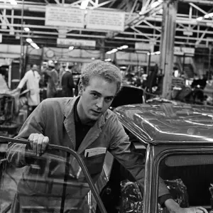 The Austin Mini car assembly line night shift at Longbridge, Birmingham, West Midlands The Austin Mini car assembly line night shift at Longbridge, Birmingham, West Midlands
