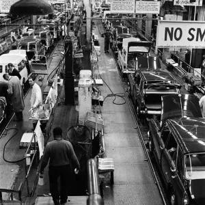 The Austin Mini car assembly line night shift at Longbridge, Birmingham, West Midlands The Austin Mini car assembly line night shift at Longbridge, Birmingham, West Midlands