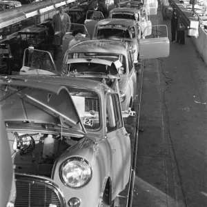 The Austin Mini production line at Longbridge. 10th March 1963 The Austin Mini production line at Longbridge. 10th March 1963