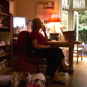 Author Sue Townsend in her house in Leicester - July 1999 Author Sue Townsend in her house in Leicester - July 1999