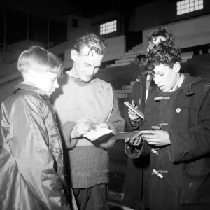Autograph hunters were quickly on the scene and all eager for Manchester