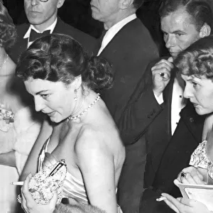 Ava Gardner and Frank Sinatra with Sheila Attenborough at theatre in London - July 1950