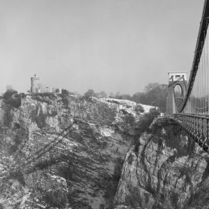 The Avon Gorge and Clifton suspension bridge looking towards the Clifton Observatory The Avon Gorge and Clifton suspension bridge looking towards the Clifton Observatory