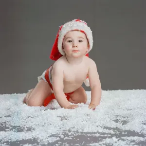 Baby wearing Christmas Hat, Circa December 1997 Baby wearing Christmas Hat, Circa December 1997