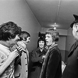 Backstage scenes of The Rolling Stones appearing on Sunday Night at the London Palladium