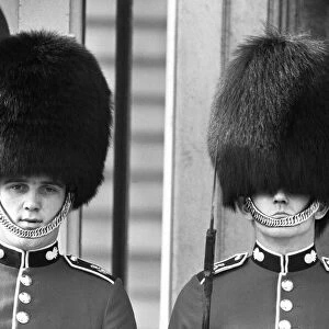 Bad Hair day for a Grenadier Guard on sentry duty outside Buckingham Palace 14th October