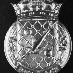 The badge worn by personnel of the HM Minesweepers. April 1945 The badge worn by personnel of the HM Minesweepers. April 1945