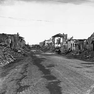 The badly battered town of Cisterna on the coast road to Rome. 29th June 1944