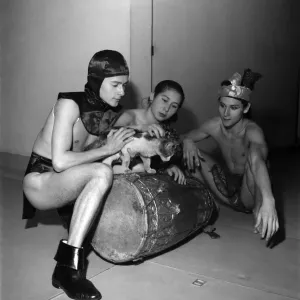 Balinese Dancers Leong and Tamara Sie performing. October 1952 C4795-002