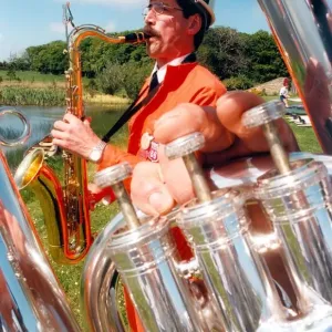 Bandsman Einar Torsvik from Norway with Pegswood Brass Band on June 1, 1997 Bandsman Einar Torsvik from Norway with Pegswood Brass Band on June 1, 1997