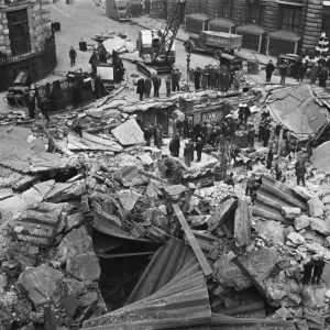 Print of The Bank of England and Royal Exchange after bombing Print of The Bank of England and Royal Exchange after bombing