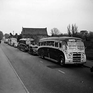 Bank holiday traffic at Sittingbourne, Kent. 23rd April 1957