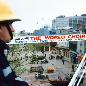 Banner advertising the Cor World Choir concert at Cardiff Arms Park, May 1992 Banner advertising the Cor World Choir concert at Cardiff Arms Park, May 1992