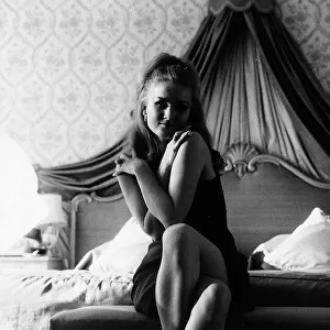 Barbara Bouchet actress in her Kensington hotel 1967