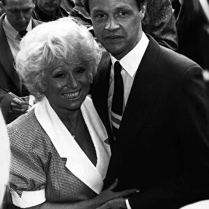 Barbara Windsor actress and Husband Paul Davies pose for pictures on their wedding day