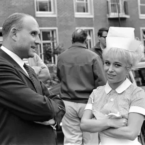 Barbara Windsor with Gerald Thomas on Carry On Doctor Print 1967