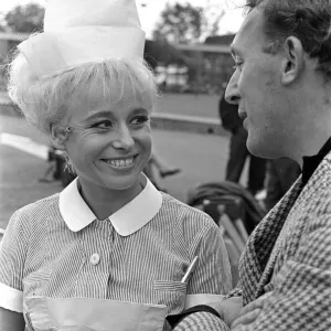 Barbara Windsor on Carry On Doctor Film Set Print 1967