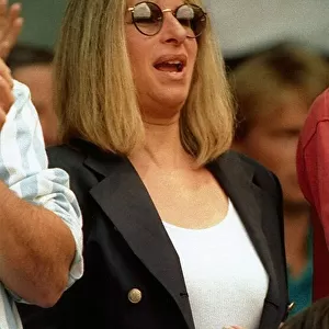 Barbra Streisand Singer enjoys Agassi playing Tennis