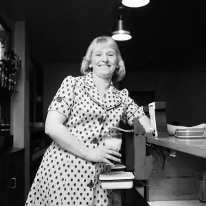 Colour Print of a Barmaid at The Central Hotel, Middlesbrough