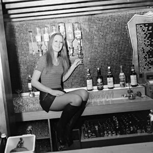 Barmaid at Mecca Bingo Hall, Middlesbrough, 1972, Photocall