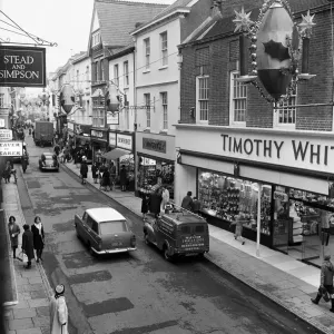Barnstaple High Street, Barnstaple, North Devon. 9th January 1966 Barnstaple High Street, Barnstaple, North Devon. 9th January 1966