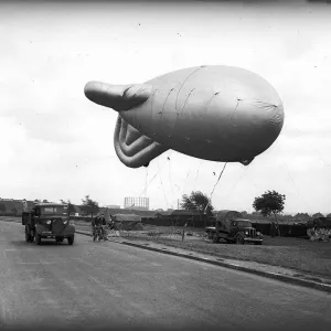 A Barrage balloon during WW2 Circa September 1939
