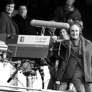 Barry Davies BBC sports commentator at White Heart Lane