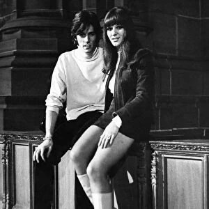 Barry Gibb of the Bee Gees pop group with his girlfriend Christine Marshall