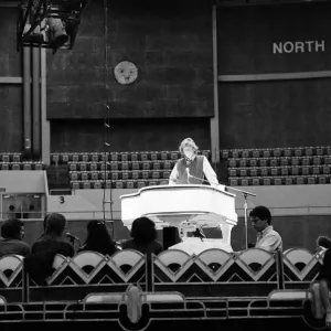 Barry Manilow during rehearsals for his concert at the Bay Front Arena, St Barry Manilow during rehearsals for his concert at the Bay Front Arena, St