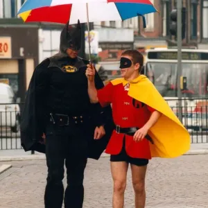 Batman and Robin, alias Lee Davison and Wayne Miller who helped to launch the Cathering
