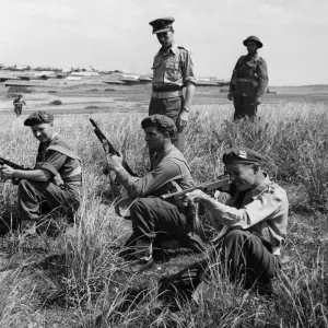 Print of British soldiers in the Middle East during World War II