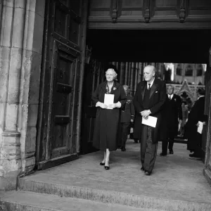 Battle of Britain Remembrance day No. 25. Mrs Winston Churchill and her son Randolph Battle of Britain Remembrance day No. 25. Mrs Winston Churchill and her son Randolph