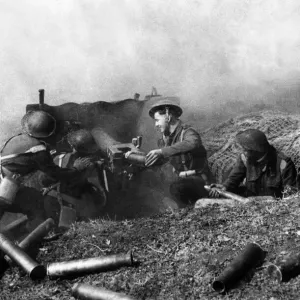 Print of a New Zealand 6-pdr anti-tank gun in action at Cassino Print of a New Zealand 6-pdr anti-tank gun in action at Cassino