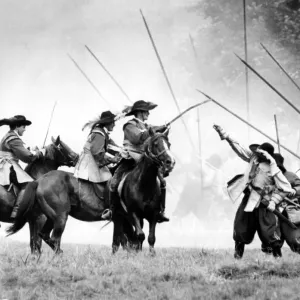 Roundheads and Cavaliers Battle at Ford Castle Print 1985 Roundheads and Cavaliers Battle at Ford Castle Print 1985