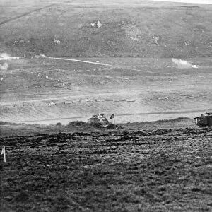 Battle tactics on the use of tanks is demonstrated to King George V at Sautricourt