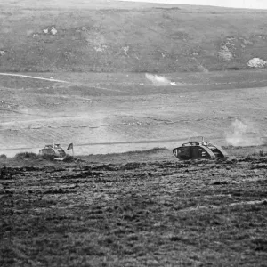 Battle tactics on the use of tanks is demonstrated to King George V at Sautricourt Battle tactics on the use of tanks is demonstrated to King George V at Sautricourt