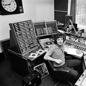 BBC Radio Disc Jockey Tony Blackburn pictured in the studio. 21st June 1973