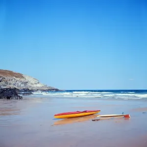 Beach scene in Cornwall. 19th August 1973 Beach scene in Cornwall. 19th August 1973