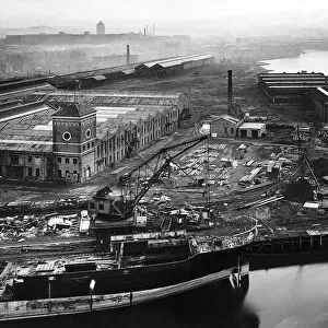 Beardmores shipyard site at Dalmuir on the River Clyde in Scotland