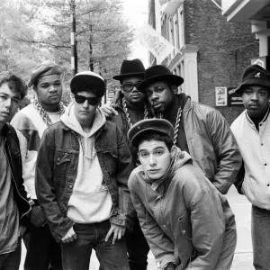 The Beastie Boys in Amsterdam with members of Run-DMC. 22nd May 1987