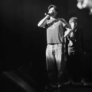 The Beastie Boys performing at Brixton Academy, London. Pictured singing The Beastie Boys performing at Brixton Academy, London. Pictured singing