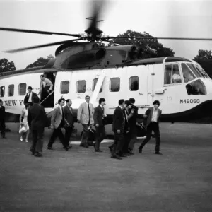 The Beatles 1964 American Tour Indianapolis, Indiana. The Beatles disembark