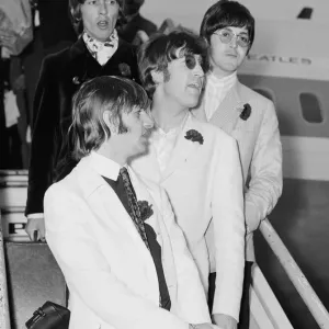 The Beatles Return to London Heathrow, August 31st 1966 Print The Beatles Return to London Heathrow, August 31st 1966 Print