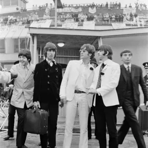 The Beatles arriving at London Heathrow Airport after their last ever concert tour of The Beatles arriving at London Heathrow Airport after their last ever concert tour of