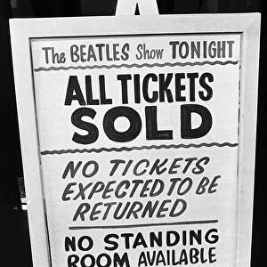 Beatles Concert at the Odeon Theatre, Cheltenham. A notice board showing that all