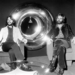 Former Beatles drummer Ringo Starr with designer Robin Cruickshank who is he is in Former Beatles drummer Ringo Starr with designer Robin Cruickshank who is he is in